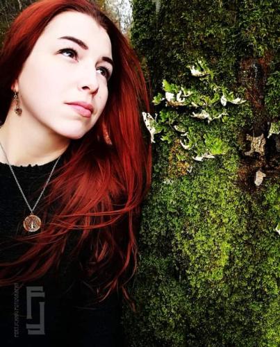 girl against tree